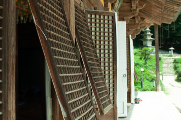 korea old ancient house windows frame
