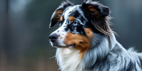 The Australian Shepherd: A Loyal Herding Dog Ideal for Outdoor Adventures in the United States. Concept Australian Shepherd breed, herding dogs, outdoor adventures, loyal companions, United States