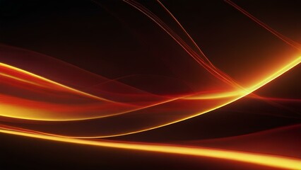 Lines of red wavy shining lights in a dark background. 3d Modern and technologic abstract background wallpaper