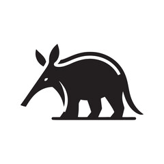 Smooth lines of aardvark illustration in silhouette - Aardvark illustration
