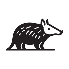 Minimalistic aardvark silhouette design for projects - Aardvark illustration - minimalistic aardvark vector

