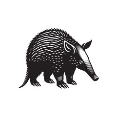 Artistic and sleek aardvark illustration silhouette - Aardvark illustration
