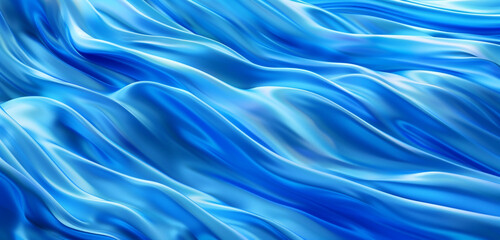 Obraz premium Cerulean blue background with flowing smooth waves.