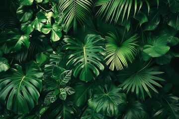 lush green tropical rainforest with dense foliage exotic jungle paradise