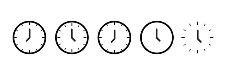 Clock or Time icon in Circle Shape