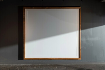 the single, exquisite wooden frame, larger than life, its vast white center drawing the eye exhibit exhibit