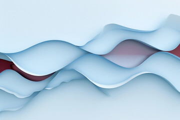 Matte sky blue and soft maroon tiddle waves, creating a striking and eye-catching abstract on a solid white background.