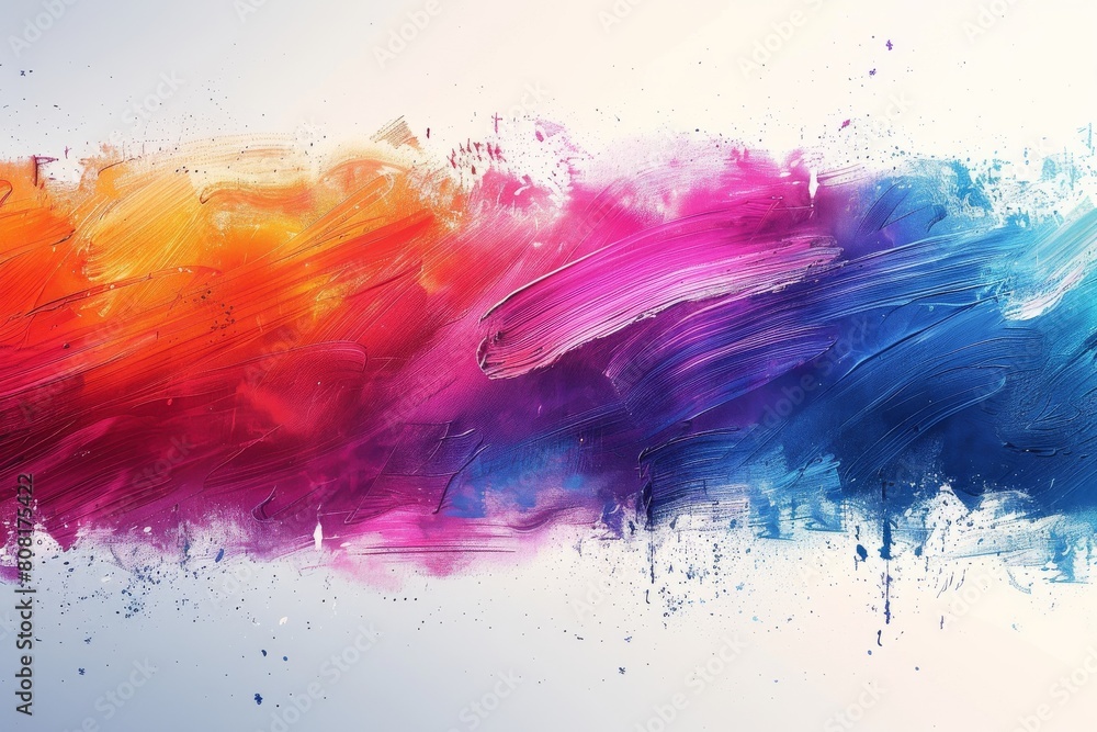 Poster a vibrant blend of colors artistically smeared across the canvas creating an abstract painting with 