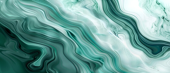 Vibrant green fluid marble texture background ,Green liquid abstract marble art background ,Turquoise abstract background