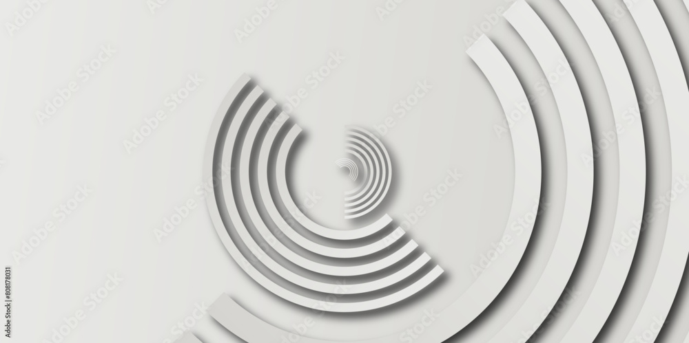 Aufkleber abstract white and gray color, modern design stripes background with geometric round. abstract geome
