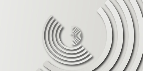 Fototapeta na wymiar Abstract white and gray color, modern design stripes background with geometric round. Abstract geometric pattern white and grey background. Simple wave line background.Vector illustration.