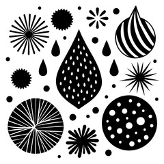 Set of Abstract black Doodle shape