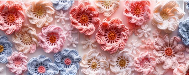 crochet design featuring a detailed floral motif 