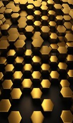 Abstract background made of hexagons. 3D render illustration with depth of field.