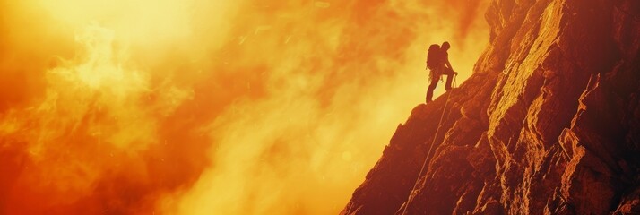 Fiery Flames Ascend Steep Mountain Peaks A Daring Climbing Adventure