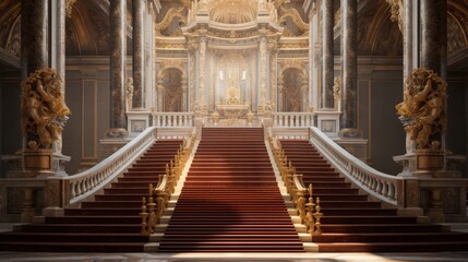 Obraz premium Grand processional stairs of a Roman temple for ceremonies