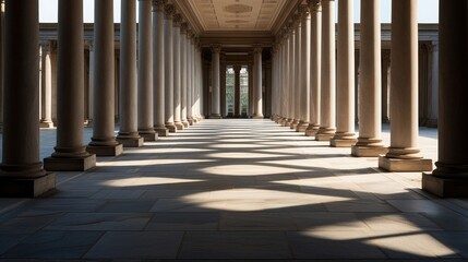 Fototapeta premium Majestic colonnade of a Roman temple for scholarly debates