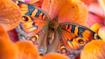 Colorful Butterfly with Detailed Wing Patterns in Natural Environment