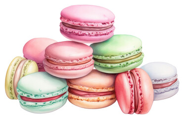 Obraz premium PNG Macarons macarons food white background.
