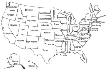 Map of the US states