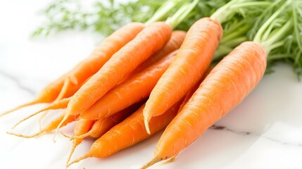 Close up of fresh Carrots on a white Background