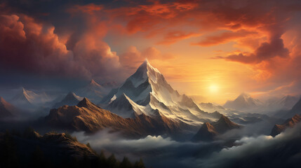 The mountain scenery gives a feeling of relaxation and tranquility.