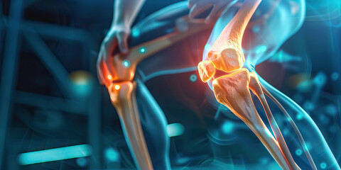 Osteoarthritis: The Joint Stiffness and Pain of Degenerative Joint Disease - Visualize a scene where joints are stiff and painful, especially after periods of inactivity, indicating osteoarthritis, a 