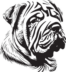 head of a shar pei dog