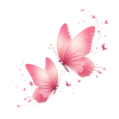 Pink Butterfly in mid-flight vector Sublimation Clipart
