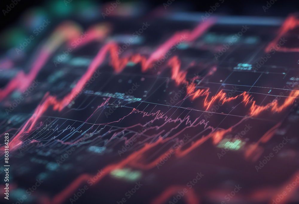 Poster forex colorful diagrams and stock market data with lines and dynamics