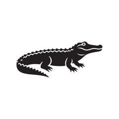 Alligator silhouette in an elegant design - reptile silhouette - alligator illustration - minimalistic alligator vector

