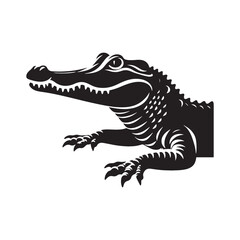 Modern alligator silhouette for different purposes - reptile silhouette
