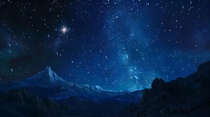 Amidst the velvet darkness, stars emerge like beacons of hope, casting their gentle glow upon the world below. Let their radiance guide you through the night.