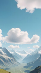 Mountains and clouds wallpaper for Notebook cover, I pad, I phone, mobile high quality images