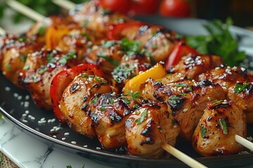 Fototapeta premium japanese chicken yakitori professional advertising food photography