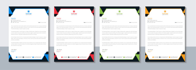 Corporate letterhead template, Company letterhead design, Office, Vector illustration.
