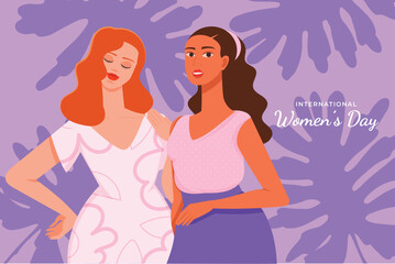 Flat background for women's day celebration
