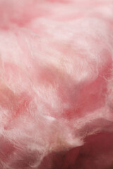 Close-Up of Fluffy Pink Cotton Candy Texture