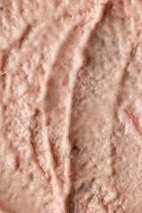 Close-Up of Creamy Strawberry Ice Cream Texture