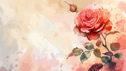 Rose Blume Wasserfarben Garten | Platz für Text