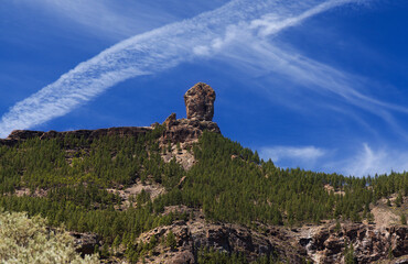 Gran Canaria, landscape of the central part of the island, Las Cumbres, ie The Summits,  Roque...