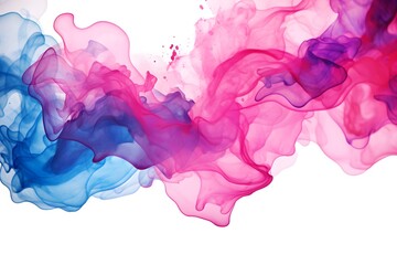 Liquid cloud of ink in bright colors on a white background. Abstract background for banner or web design. Generative AI

