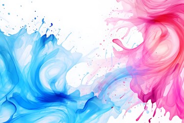 Liquid cloud of ink in bright colors on a white background. Abstract background for banner or web design. Generative AI
