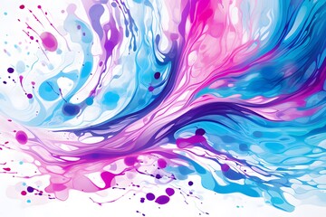 Abstract colorful splashes on white background.Generative AI
