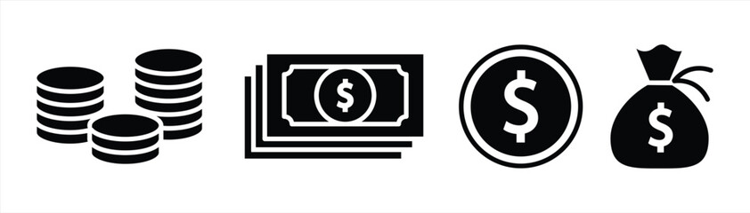 Fototapeta premium money flat icon, simple set money icon vector illustration