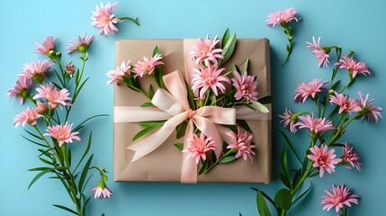 Gluckwunschkarte mit Blumen .Generative AI