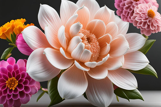 pink and white dahlia