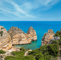 Atlantic rocky coastline (Algarve, Portugal).