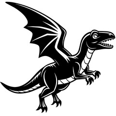 Fototapeta premium dinosaur fly silhouettes logotype vector illustration on white background