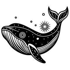 Whale silhouette vector. Whale silhouette can be used as icon, symbol or sign. Whale icon vector for design of ocean, undersea, nature or marine -Vector illustration